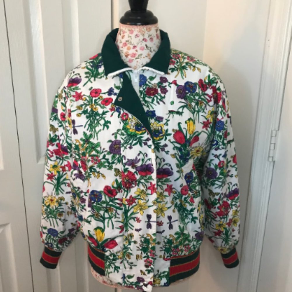 1990's Vintage Super Puff Floral Bomber Jacket